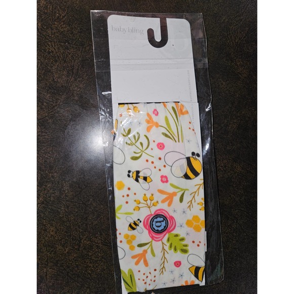 #870 Original Baby Bling Fab-Bow-Lous baby headbands in floral/bee pattern NEW - Picture 1 of 2